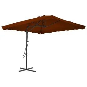 Garden umbrella with terracotta steel pole 250x250x230 cm by vidaXL, Umbrellas - Ref: Foro24-312515, Price: 92,49 €, Discount: %
