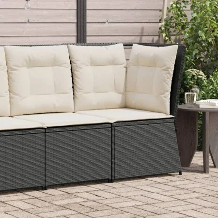 Sofá de esquina de jardín con cojines ratán sintético negro by , Outdoor sofas - Ref: Foro24-368982, Price: 116,54 €, Discoun...