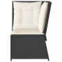 Sofá de esquina de jardín con cojines ratán sintético negro by , Outdoor sofas - Ref: Foro24-368982, Price: 96,59 €, Discount: %