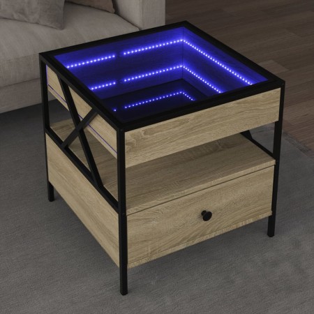 Mesa de centro con Infinity LED roble Sonoma 50x50x51 cm by , Coffee table - Ref: Foro24-847713, Price: 86,64 €, Discount: %