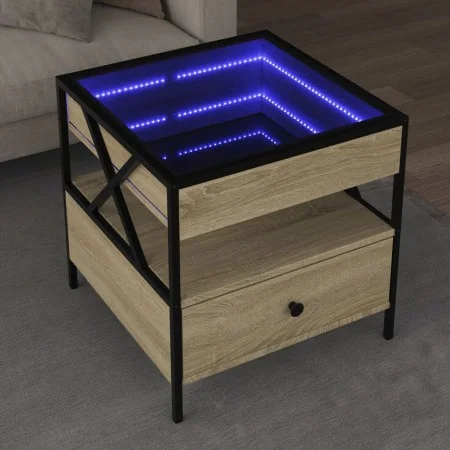 Mesa de centro con Infinity LED roble Sonoma 50x50x51 cm von , Couchtisch - Ref: Foro24-847713, Preis: 85,58 €, Rabatt: %