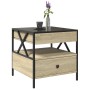 Mesa de centro con Infinity LED roble Sonoma 50x50x51 cm by , Coffee table - Ref: Foro24-847713, Price: 86,64 €, Discount: %