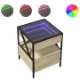 Mesa de centro con Infinity LED roble Sonoma 40x40x51 cm by , Coffee table - Ref: Foro24-847718, Price: 76,71 €, Discount: %