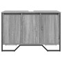 Armario lavabo baño madera ingeniería gris Sonoma 91x35x60 cm