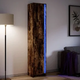 Aparador LED madera ingeniería roble ahumado 41,5x32,5x200 cm by , Sideboards - Ref: Foro24-3307902, Price: 137,92 €, Discoun...