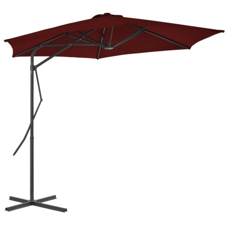 Sombrilla de jardín con palo de acero rojo burdeos 300x230cm de vidaXL, Sombrillas - Ref: Foro24-312518, Precio: 95,81 €, Des...
