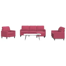 Juego de sofás con cojines 4 piezas terciopelo rojo tinto by , Sofas - Ref: Foro24-3278365, Price: 667,22 €, Discount: %