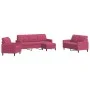 Juego de sofás con cojines 4 piezas terciopelo rojo tinto by , Sofas - Ref: Foro24-3278365, Price: 667,22 €, Discount: %