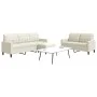 Juego de sofás con cojines 3 piezas terciopelo crema by , Sofas - Ref: Foro24-3278409, Price: 585,94 €, Discount: %