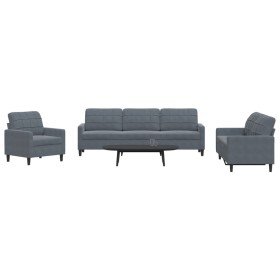 Sofagarnitur mit 4-teiligen dunkelgrauen Samtkissen. von , Sofas - Ref: Foro24-3278442, Preis: 631,44 €, Rabatt: %