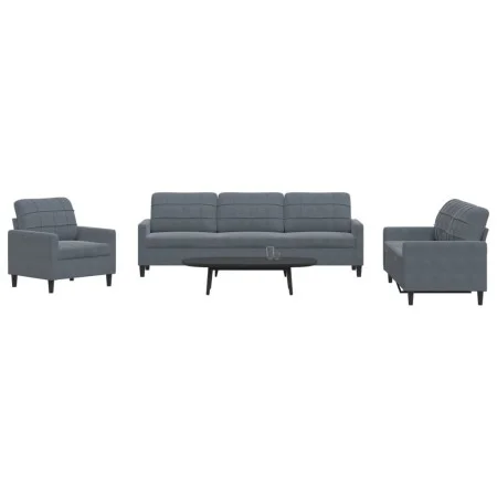 Sofagarnitur mit 4-teiligen dunkelgrauen Samtkissen. von , Sofas - Ref: Foro24-3278442, Preis: 654,01 €, Rabatt: %