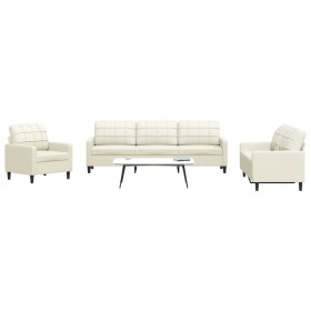 Sofagarnitur mit 4-teiligen cremefarbenen Samtkissen. von , Sofas - Ref: Foro24-3278449, Preis: 768,29 €, Rabatt: %
