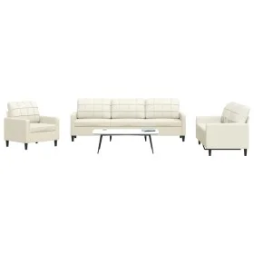 Sofagarnitur mit 4-teiligen cremefarbenen Samtkissen. von , Sofas - Ref: Foro24-3278449, Preis: 756,40 €, Rabatt: %
