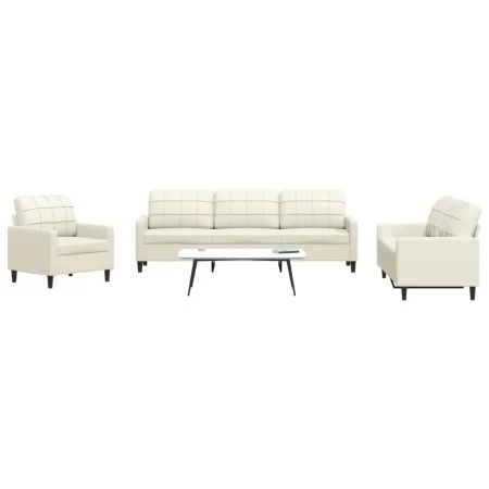 Juego de sofás con cojines 4 piezas terciopelo crema by , Sofas - Ref: Foro24-3278449, Price: 756,40 €, Discount: %