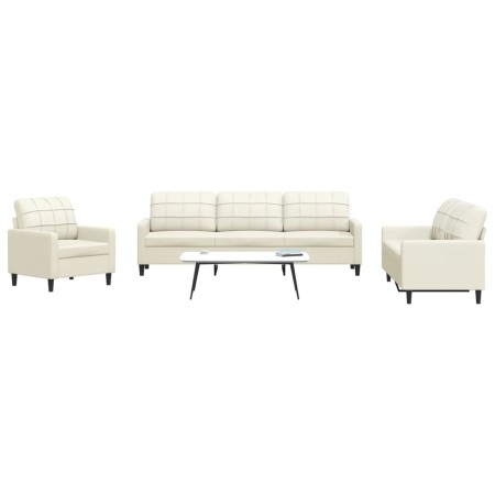 Juego de sofás con cojines 4 piezas terciopelo crema by , Sofas - Ref: Foro24-3278449, Price: 768,29 €, Discount: %
