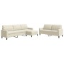 Juego de sofás con cojines 3 piezas terciopelo crema by , Sofas - Ref: Foro24-3278489, Price: 611,81 €, Discount: %