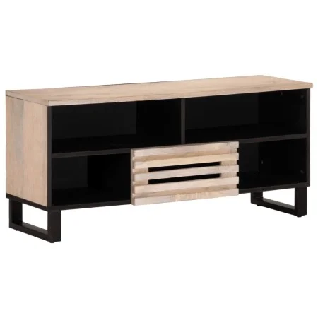 Mueble de TV madera maciza de mango 100x34x46 cm de , Almacenamiento para CD y DVD - Ref: Foro24-377517, Precio: 73,24 €, Des...