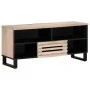 Mueble de TV madera maciza de mango 100x34x46 cm de , Almacenamiento para CD y DVD - Ref: Foro24-377517, Precio: 73,24 €, Des...