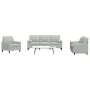 Dreiteiliges Sofaset mit Kissen aus hellgrauem Samt. von , Sofas - Ref: Foro24-3278371, Preis: 606,80 €, Rabatt: %