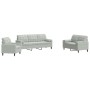 Juego de sofás con cojines 3 piezas terciopelo gris claro by , Sofas - Ref: Foro24-3278371, Price: 605,38 €, Discount: %