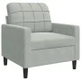 Dreiteiliges Sofaset mit Kissen aus hellgrauem Samt. von , Sofas - Ref: Foro24-3278371, Preis: 606,80 €, Rabatt: %