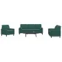 Juego de sofás con cojines 3 piezas terciopelo verde oscuro by , Sofas - Ref: Foro24-3278373, Price: 746,96 €, Discount: %