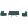 Juego de sofás con cojines 3 piezas terciopelo verde oscuro by , Sofas - Ref: Foro24-3278373, Price: 761,04 €, Discount: %