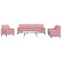 Dreiteiliges Sofaset mit rosa Samtkissen. von , Sofas - Ref: Foro24-3278454, Preis: 786,44 €, Rabatt: %