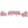 Juego de sofás con cojines 3 piezas terciopelo rosa by , Sofas - Ref: Foro24-3278454, Price: 772,86 €, Discount: %