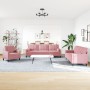 Dreiteiliges Sofaset mit rosa Samtkissen. von , Sofas - Ref: Foro24-3278454, Preis: 786,44 €, Rabatt: %