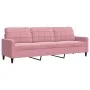 Juego de sofás con cojines 3 piezas terciopelo rosa by , Sofas - Ref: Foro24-3278454, Price: 772,86 €, Discount: %