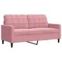 Juego de sofás con cojines 3 piezas terciopelo rosa by , Sofas - Ref: Foro24-3278454, Price: 772,86 €, Discount: %