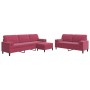 Juego de sofás con cojines 3 piezas terciopelo rojo tinto von , Sofas - Ref: Foro24-3278505, Preis: 584,33 €, Rabatt: %