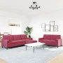 Juego de sofás con cojines 3 piezas terciopelo rojo tinto by , Sofas - Ref: Foro24-3278505, Price: 575,39 €, Discount: %