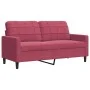 Juego de sofás con cojines 3 piezas terciopelo rojo tinto by , Sofas - Ref: Foro24-3278505, Price: 575,39 €, Discount: %