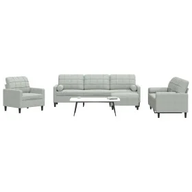 Juego de sofás con cojines 4 piezas terciopelo gris claro by , Sofas - Ref: Foro24-3278461, Price: 685,13 €, Discount: %