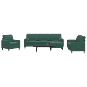 Juego de sofás con cojines 4 piezas terciopelo verde oscuro by , Sofas - Ref: Foro24-3278463, Price: 795,87 €, Discount: %