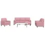 Juego de sofás con cojines 4 piezas terciopelo rosa de , Sofás - Ref: Foro24-3278384, Precio: 781,49 €, Descuento: %