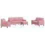 Juego de sofás con cojines 4 piezas terciopelo rosa de , Sofás - Ref: Foro24-3278384, Precio: 781,49 €, Descuento: %