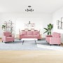 Juego de sofás con cojines 4 piezas terciopelo rosa by , Sofas - Ref: Foro24-3278384, Price: 796,85 €, Discount: %