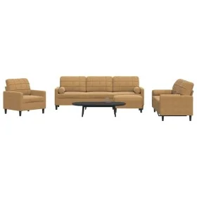 Juego de sofás con cojines 4 piezas terciopelo marrón by , Sofas - Ref: Foro24-3278468, Price: 750,39 €, Discount: %