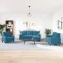 Juego de sofás con cojines 4 piezas terciopelo azul by , Sofas - Ref: Foro24-3278390, Price: 772,98 €, Discount: %
