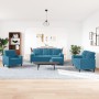 Sofagarnitur mit 4 blauen Samtkissen von , Sofas - Ref: Foro24-3278390, Preis: 787,14 €, Rabatt: %