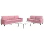 Juego de sofás con cojines 2 piezas terciopelo rosa by , Sofas - Ref: Foro24-3278494, Price: 611,74 €, Discount: %