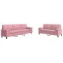 Juego de sofás con cojines 2 piezas terciopelo rosa by , Sofas - Ref: Foro24-3278494, Price: 611,74 €, Discount: %