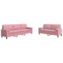 Juego de sofás con cojines 2 piezas terciopelo rosa by , Sofas - Ref: Foro24-3278494, Price: 622,98 €, Discount: %