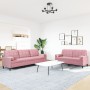 Juego de sofás con cojines 2 piezas terciopelo rosa by , Sofas - Ref: Foro24-3278494, Price: 622,98 €, Discount: %