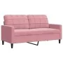 Juego de sofás con cojines 2 piezas terciopelo rosa by , Sofas - Ref: Foro24-3278494, Price: 611,74 €, Discount: %