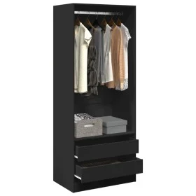 Schwarzer Holzschrank aus Ingenieurholz 80x50x200 cm von , Kleiderschränke - Ref: Foro24-3307748, Preis: 192,37 €, Rabatt: %