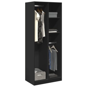 Schwarzer Holzschrank aus Ingenieurholz 80x50x200 cm von , Kleiderschränke - Ref: Foro24-3307757, Preis: 169,74 €, Rabatt: %